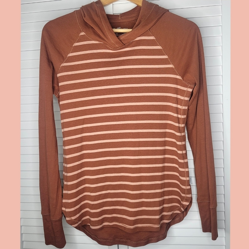 Eddie Bauer Stine's Striped Long Sleeve Pullover Hoodie Women's size medium